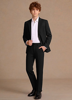 front James Svart Junior 2-delad kostym