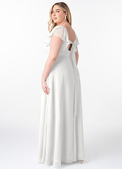 Azazie Syenna Bridesmaid Dresses White A-Line Ruched Chiffon Dress image9