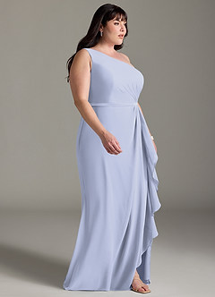 Azazie Liza Bridesmaid Dresses Lavender Mermaid One Shoulder Chiffon Dress image9