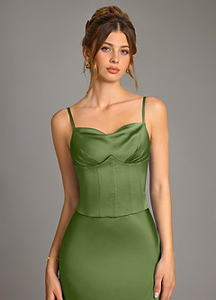 Azazie Reverie Bridesmaid Dresses Juniper Mermaid Corset Stretch Satin Dress image5
