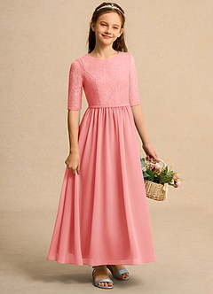 Azazie Pippin Junior Formal Flower Girl Klänningar Klä A-Line i Spets image4