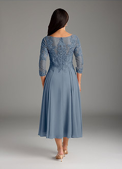 Azazie Marge Brudens mor kjoler A-Line Scoop Blonde Chiffon Te-længde Kjole image3