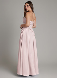 Azazie Andreina Brautjungfernkleider A-Linie Plissee Chiffon Kleid Zartrosa image3