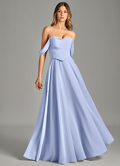 Azazie Chelsey Abiti da Damigella Abito Convertibile A-Line in Chiffon a Spalla Scoperta Ghiaccio image1