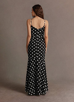 Nella White And Black Polka Dot Mermaid Gown image3