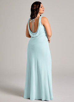 Azazie Rylina Brudtärnklänningar Klä av Sjöjungfru i Chiffong Plisserad Dimma image8