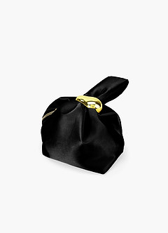 front Satin Wristlet Bag