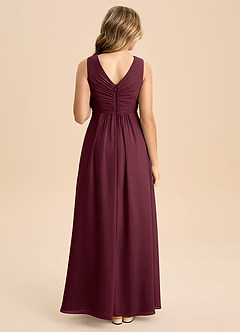 Azazie Skyla Junior Cabernet A-Line Pleated Chiffon Dress image2