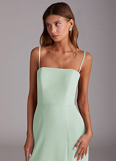 Azazie Wren Abiti da Damigella Abito A-Line in Chiffon Senza Cinturino Agave image2