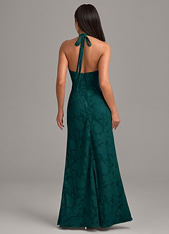 Azazie Ailany Bridesmaid Dresses Pine A-Line Pleated Floral Burnout Dress image3