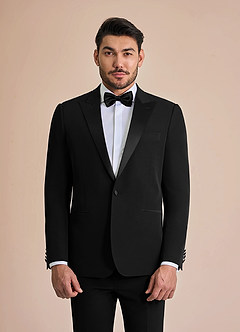 front Hudson Black Chaqueta de esmoquin con solapa de pico