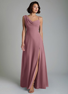 Azazie True Brautjungfernkleider Eine Linie Plissee Chiffon Kleid Amethyst image5