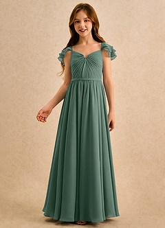 Azazie Meimei Girls Formal Flower Girl Klänningar Klä A-Line i Chiffong Plisserad image3