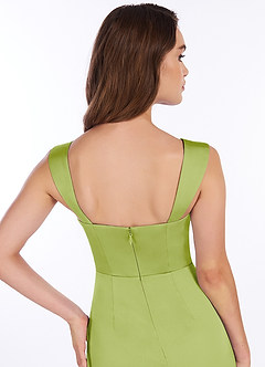 Azazie Mila Final Sale Agave Sheath Sweetheart Neckline Stretch Satin Convertible Dress image8