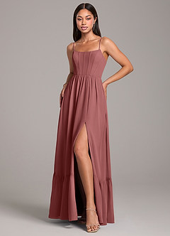 Azazie Kailee Bridesmaid Dresses Amethyst A-Line with Pockets Chiffon Dress image5