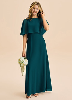 Azazie Maris Junior Abito A-Line in Chiffon Pino image1