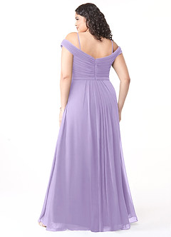 Azazie Audrianna Bridesmaid Dresses Lilac A-Line Off-The-Shoulder Gathered Chiffon Convertible Dress image8