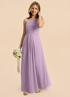 Azazie Emmie Junior Wisteria A-Line Pleated Chiffon Dress image5