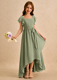 Azazie Milly Girls Formal Flower Girl Klänningar Klä A-Line i Chiffong Plisserad image1