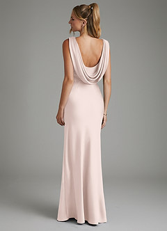 Azazie Elena Bridesmaid Dresses Blushing Pink Mermaid Pleated Stretch Satin Dress image2