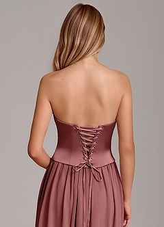 Azazie Cadence Suknie dla druhen Linia A Gorset Satyna elastyczna Do ziemi Sukienka image6