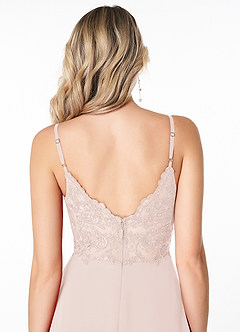 Azazie Lena Jurken voor bruidsmeisjes Jurk van Chiffon met A-Lijn Kant Rozenblaadje image5