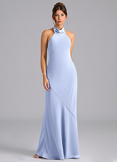 Azazie Velli Bridesmaid Dresses Ice Mermaid Bow Chiffon Dress image6