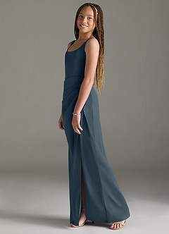 Azazie Mero Junior Meerjungfrau-Linie Plissee Stretch-Satin Kleid Zwielichtviolett image4