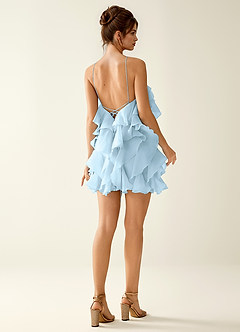Oliamagn Shy Blue Ruffles Tulle Mini Dress image7