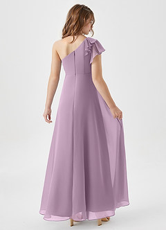 Azazie Arabella Junior A-Linie Gestreift Chiffon Kleid Blauregen image2