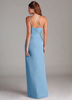 Azazie Eren Brautjungfernkleider Etui One-Shoulder Chiffon Kleid Stahlblau image7