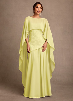 Azazie Flossie Mother of the Bride Dresses Lemon Sorbet A-Line Pleated Chiffon Dress image1