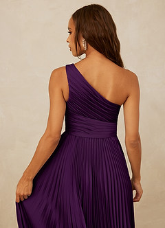 Christian Siriano Bridal for Azazie 1008 Bridesmaid Dresses Grape A-Line One Shoulder Stretch Satin Dress image6