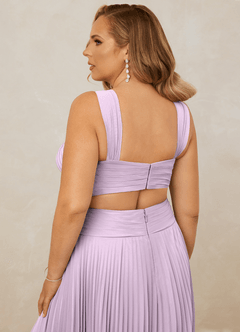 Christian Siriano Bridal for Azazie 1009 Bridesmaid Dresses Frosted Lilac A-Line Pleated Chiffon Dress image16