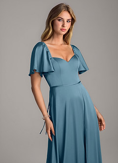 Azazie Chloe Bridesmaid Dresses Bermuda A-Line Sweetheart Neckline Stretch Satin Dress image6