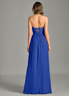 Azazie Becka Bridesmaid Dresses Royal Blue A-Line Strapless Chiffon Dress image2
