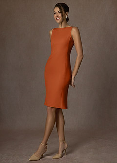 front Kennedy Laranja Queimada Vestido estruturado com elastano