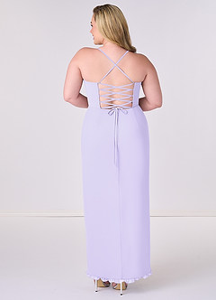 Barbie ♥ Azazie Bridesmaid Dresses Lilac Sheath Corset Chiffon Dress image7