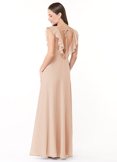 Azazie Yoko Bridesmaid Dresses English Rose A-Line Ruched Chiffon Dress image7