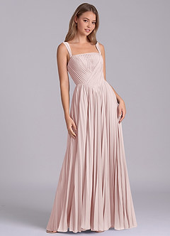 Azazie Mina Jurken voor bruidsmeisjes Jurk van Chiffon met A-Lijn Geplooid Blozend Roze image5