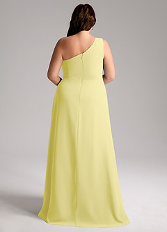 Azazie Brooke Jurken voor bruidsmeisjes Jurk van Chiffon met A-Lijn One-Shoulder Citroensorbet image9