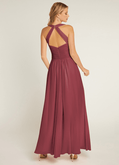 Azazie Claudia Final Sale Dusty Rose A-Line Sweetheart Neckline Chiffon Dress image3