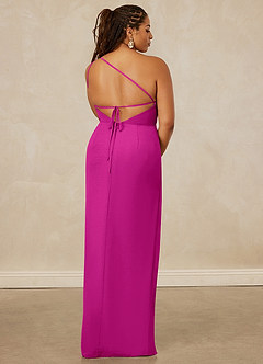Christian Siriano Bridal for Azazie 1003 Bridesmaid Dresses Fuchsia Sheath One Shoulder Chiffon Dress image15