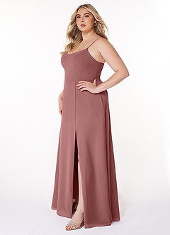 Azazie Moira Bridesmaid Dresses Desert Rose A-Line Scoop Chiffon Dress image10