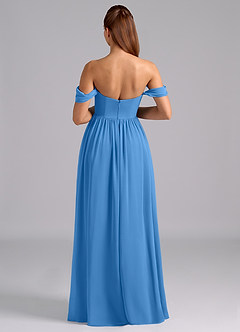 Azazie Saige vestidos de dama de honor de maternidad Vestido de Corte en A Plisado Hasta el suelo Gasa image2