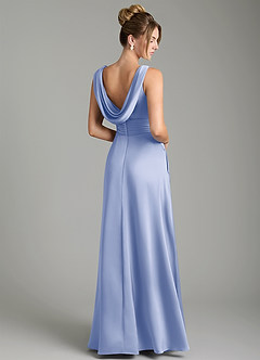 Azazie Karina Bridesmaid Dresses Ice A-Line Pleated Stretch Satin Dress image5