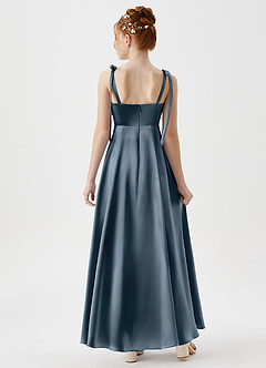 Azazie Rosey Junior A-Linie Herzausschnitt Metallischer Satin Kleid Zwielichtviolett image2