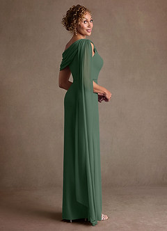 Azazie Bassi vestidos de madre de la novia Vestido de Eucalipto de Malla de Corte Sirena con Vestidos sin tirantes image4