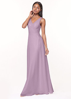 Azazie Nala Bridesmaid Dresses Wisteria A-Line Pleated Chiffon Dress image3