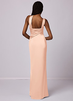 Barbie ♥ Azazie Bridesmaid Dresses English Rose Mermaid One Shoulder Stretch Satin Dress image2